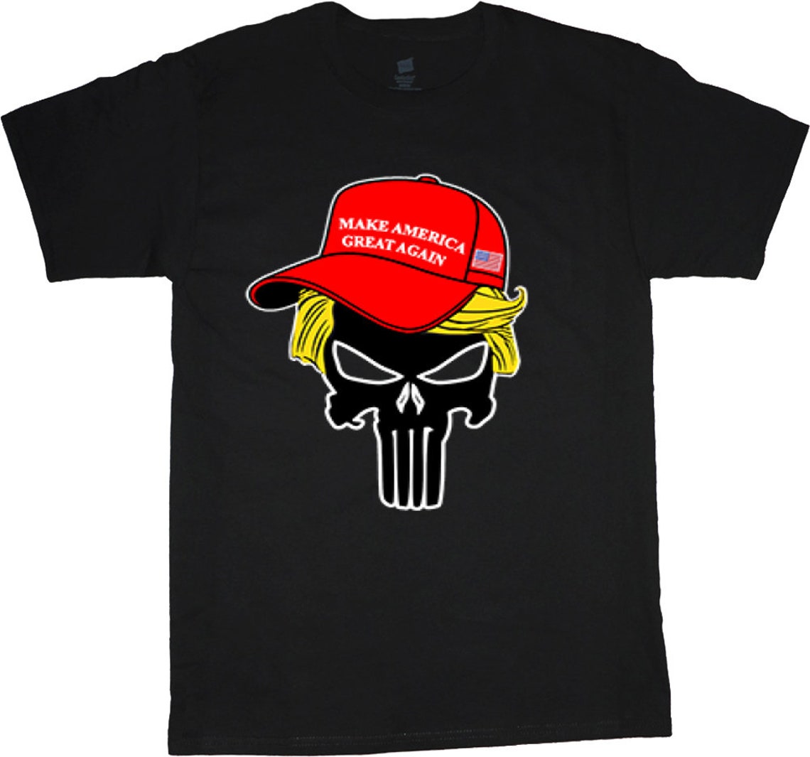 Trump Skull MAGA Hat Tshirt Mens Graphic Tee Etsy