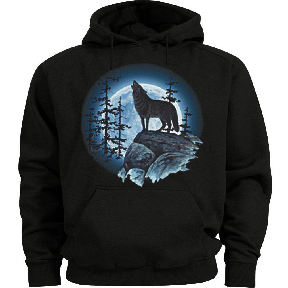 Lone Wolf Hoodie Sweatshirt - Etsy