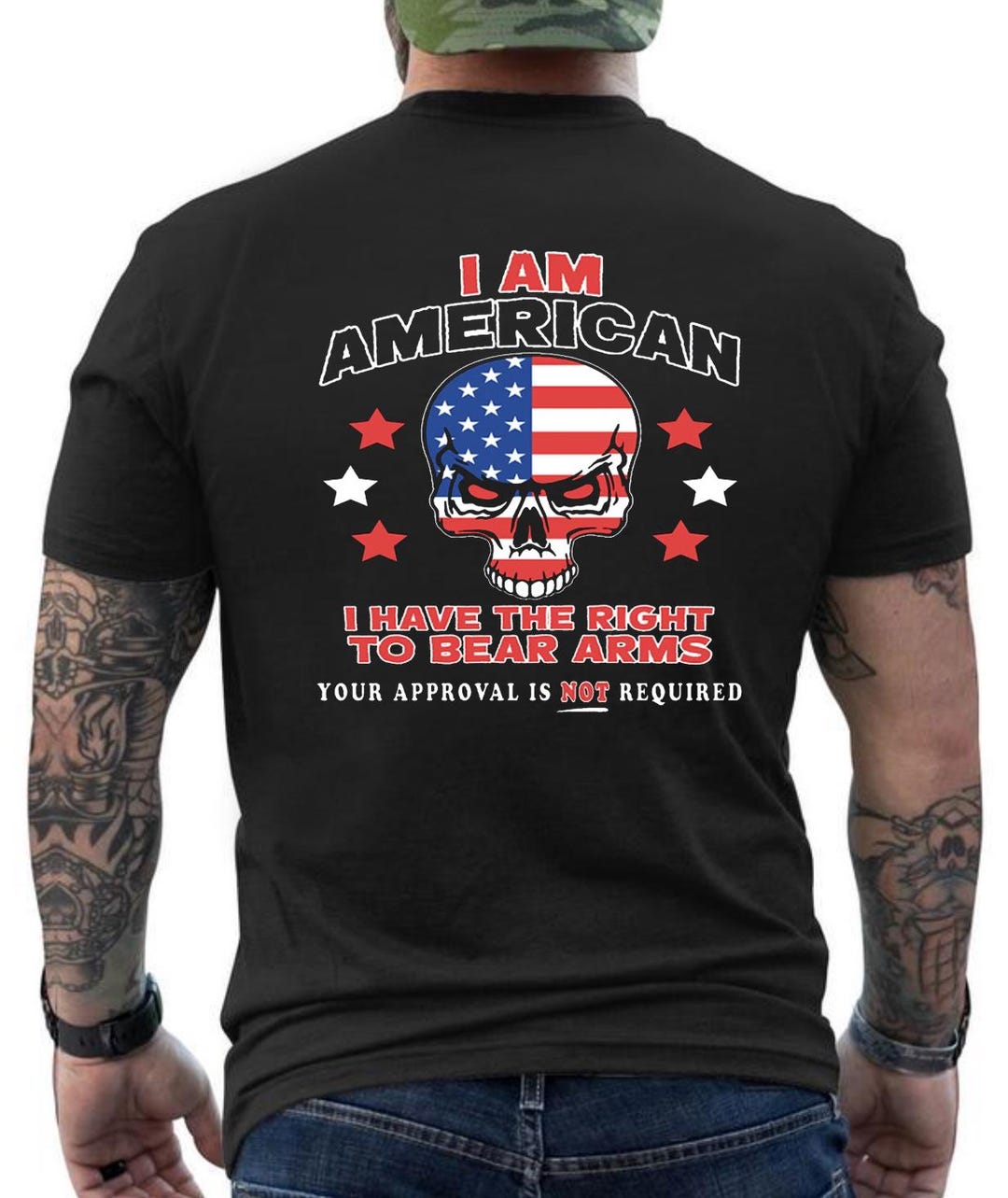 Mens 2A Shirts 2nd Amendment American Flag Skull Graphic Tees - Etsy