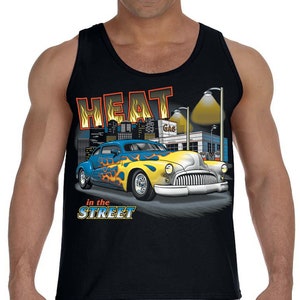 Drag Racing Tank Top Sleeveless Muscle Tee Shirt