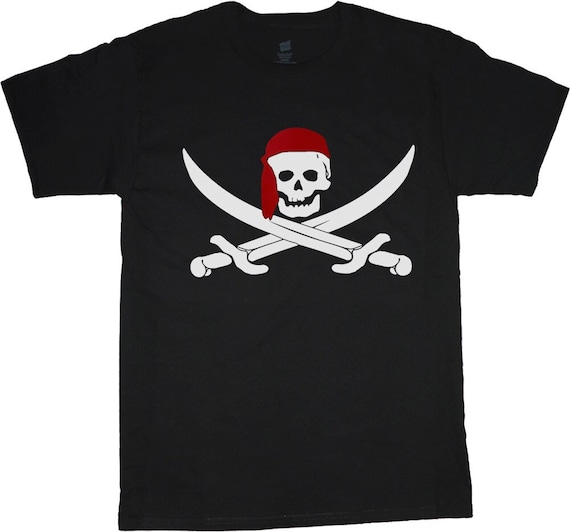Skull Pirate Flag T-Shirt Jolly Roger Crossbones Tee Skull Pirate Flag T-Shirt Jolly Roger Crossbones Tee