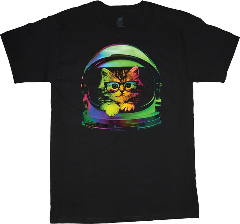 Men's Tshirt Space Cat Tshirt Outer Space Etsy