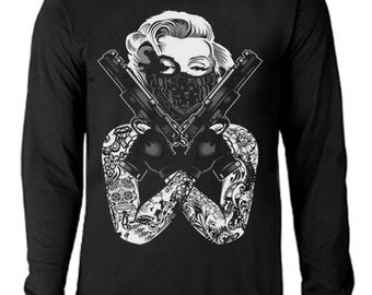 Long sleeve T-shirt / Marilyn Monroe Gangsta Pose