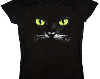 Ladies t-shirt / Green Eyed Cat