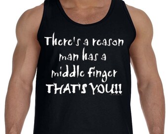 Funny Rude T-shirt Mens Tank Top Sleeveless Tee