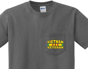 Mens Pocket Tee Shirt - Vietnam Veteran T-shirt