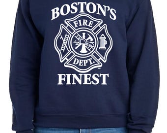 Sudadera con cuello redondo para bombero del Departamento de Bomberos y Rescate de Boston Finest