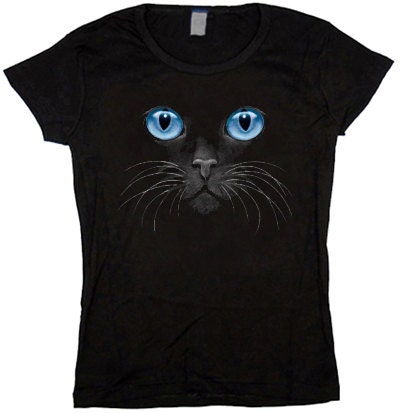 Ladies T-shirt / Blue Eyed Cat | Etsy