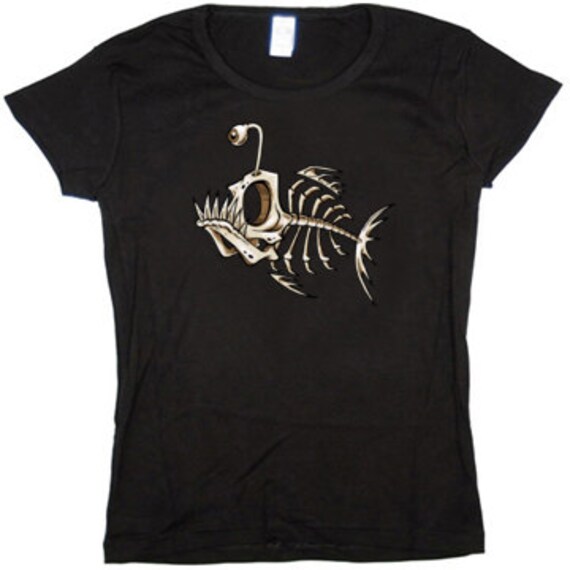 Ladies T-shirt Skeleton Fish Bones
