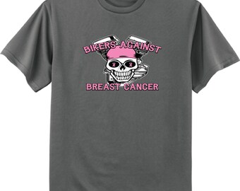 Men's T-shirt /Bikers Against Breast Cancer Pink Ribbon tee shirt