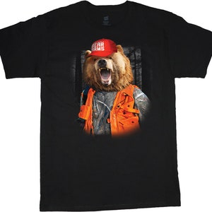 Men&#39;s Big and Tall T-shirt Bear Hunting Decal Tee 2nd Amendment