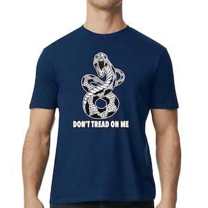Dont Tread On Me Shirt, American Patriotic Shirt, Gadsden Flag Tee, 2nd Amendment Hoodie, American Flag Navy Blue Tee, Rattlesnake USA Shirt