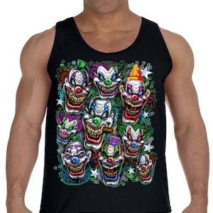 Evil Clowns Tank Top Sleeveless Muscle Tee Shirt