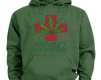 Sudadera con sudadera con capucha de marihuana medicinal para hombre
