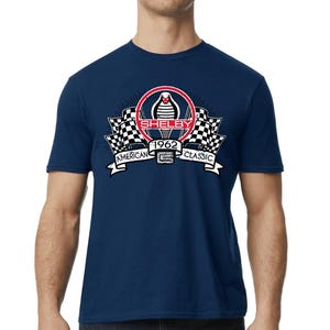 Shelby Cobra Navy Blue Graphic Design T-Shirt Ford Shelby Lover MOPA  Car Lover Shelby Fan Novelty Shelby Design Car Logo Shelby
