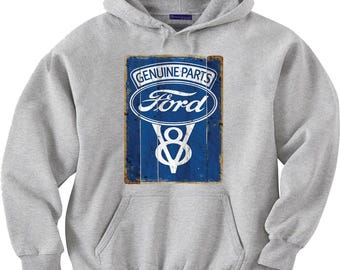 Felpa Con Cappuccio Unisex Ford Motor Co – Logo Classico Da Corsa – Wild Bobby, Cotone Misto, Con Tasche