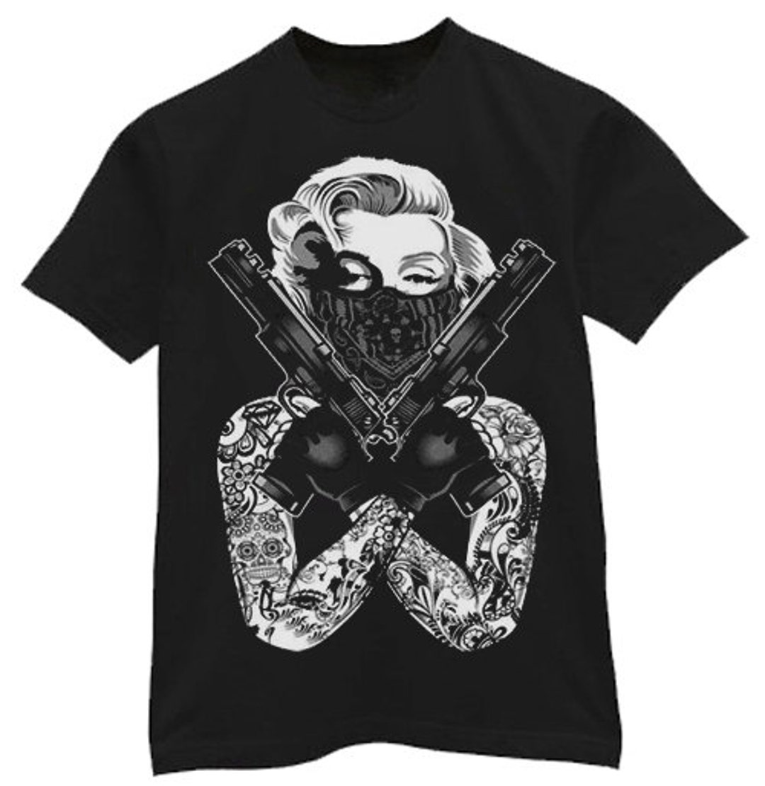 希少 USA製 PRO-TAG マリリンモンロー 入れ墨 ギャング Tシャツ M 希少 USA製 PRO-TAG マリリンモンロー 入れ墨 ギャング Tシャツ