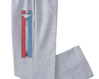 Mens open bottom Sweatpants / Ford Mustang Stripe