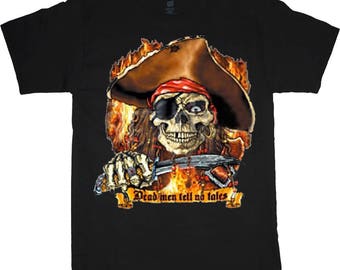 Pirate shirt dead men skull decal tee