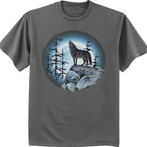 Big and tall tee - Lone wolf howling at the moon t-shirt