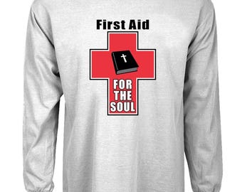 Christian T-shirt met lange mouwen grijs