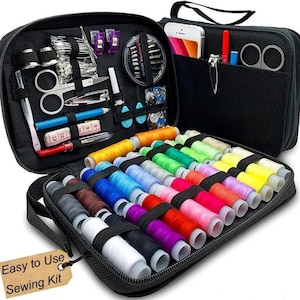 Portable Sewing Kit, Travel Stitching Set, Fabric Repair Tools, Oxford Cloth Case, Needle Thread Supplies, Emergency Mending Accessories