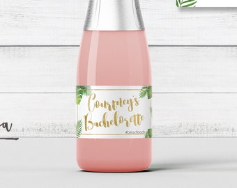 Tropical Mini Champagne Labels- Palm Mini Labels - Bachelorette Party- Wedding Favor- Sweet Melissa Creations