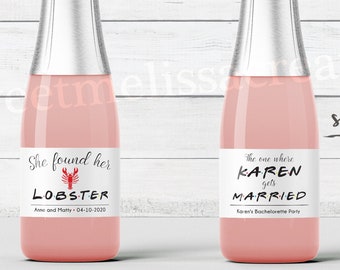 Friends Mini Labels - She found her lobster - The one where she gets married -Bachelorette Party- Wedding Favor- Sweet Melissa Creations