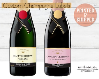 Custom Champagne Labels, Engagement Gift, Birthday Gift, Wedding Gift, Couple Gift, Champagne Gift, Personalized Champagne Gift