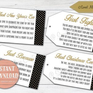 Marriage Wine Tags-1st Milestone-INSTANT DOWNLOAD-Newlyweds-Gold/Black-Bridal Showers-Bachelorette Party-Wine Gift Baskets-Set of 8 tags