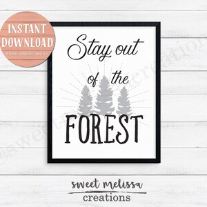 Bleib aus dem Wald 8x10 - Murderino - MFM Wandkunst - SSDGM Geschenk - Mein Lieblingsmord - Sofortiger Download - druckbare Kunst