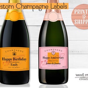 Custom Champagne Labels: Personalized Wedding, Engagement, Birthday Gift