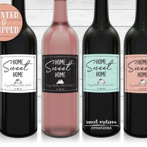 New Home Wine Label- Home Sweet Home- Customized Housewarming Gift - Custom Wine Label