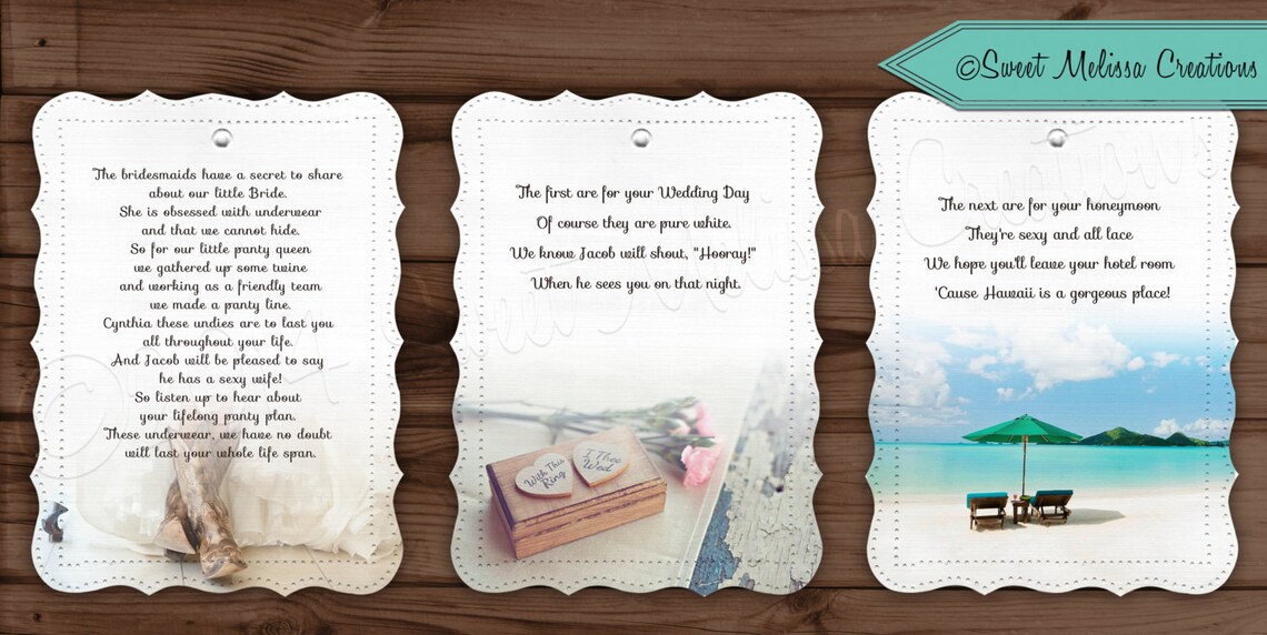 Rustic Lifelong Panty Line Poem Bridal Shower Bachelorette Etsy