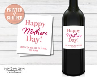 Mothers Day Wine Label - Funny Mother's Day Gift, Mother's Day Wine label, funny mom gift, Pairs Well with Motherhood