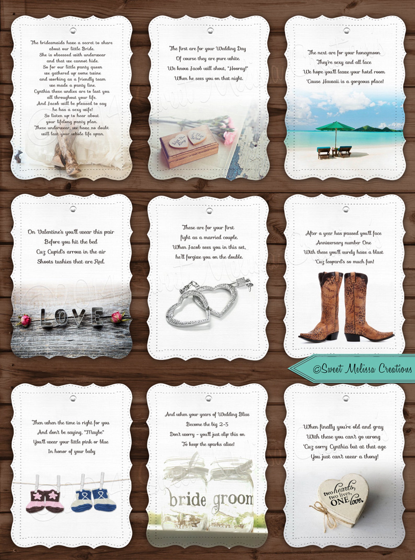 Rustic Lifelong Panty Line Poem Bridal Shower Bachelorette Etsy