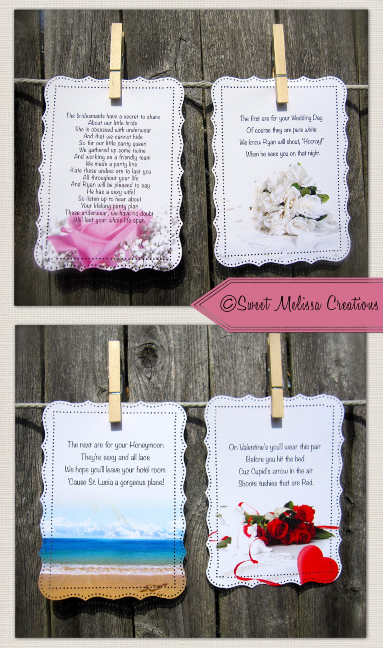 Lifelong Panty Line Poem Bridal Shower Bachelorette Party Lingerie