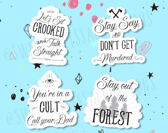 My Favorite Murder Stickers /  Weather Proof / MFM / Stay Sexy Don't Get Murdered / SSGDM / MFM Podcast / Black and White / Cult / Forest