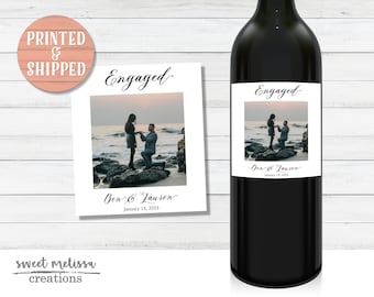 Custom Photo Wine Label  - Wedding gift - Bridesmaid gifts, Proposal gift - Anniversary label, Wedding decor - Engagement gifts