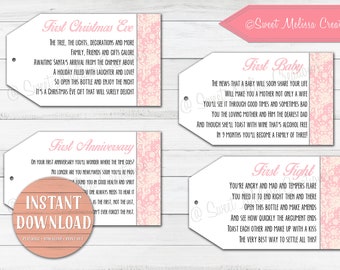 Wine Poem Tags: 1st Milestone Gift, Bridal Shower (Instant Download)