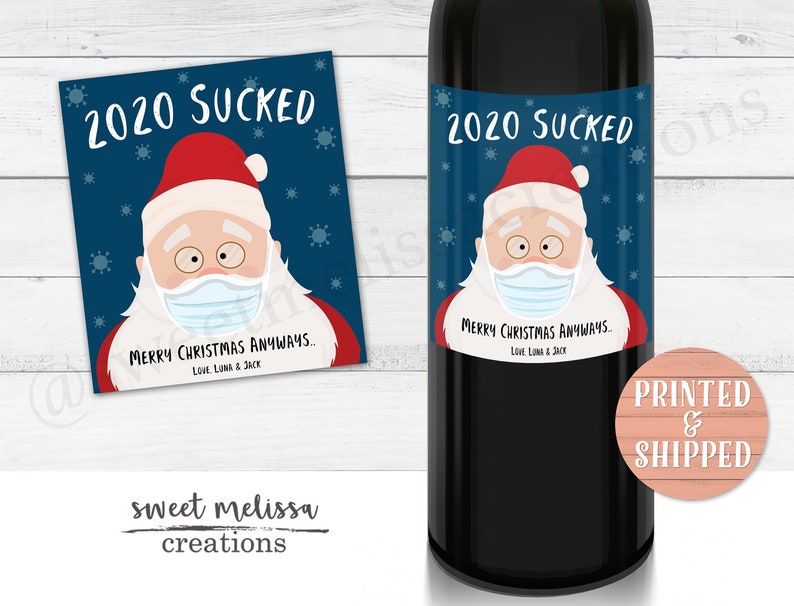 Corona Weihnachten Wein Label 2020 saugt Corona Santa | Etsy