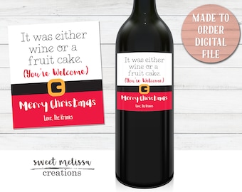 Funny Christmas Wine Label: Fruitcake Gag Gift (Digital Download)