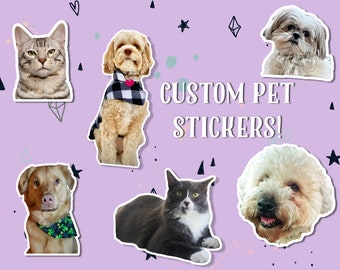 Custom Pet Photo Stickers: Waterproof Vinyl Decals