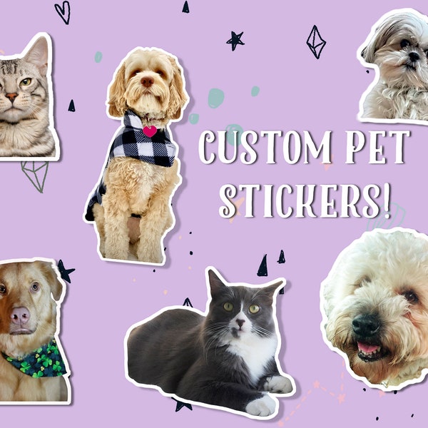 Custom Pet Stickers - Dog Stickers - Cat Stickers - Personalized Pet Sticker -  Pet Photo Sticker - Custom Pet Gift - Waterproof - Vinyl