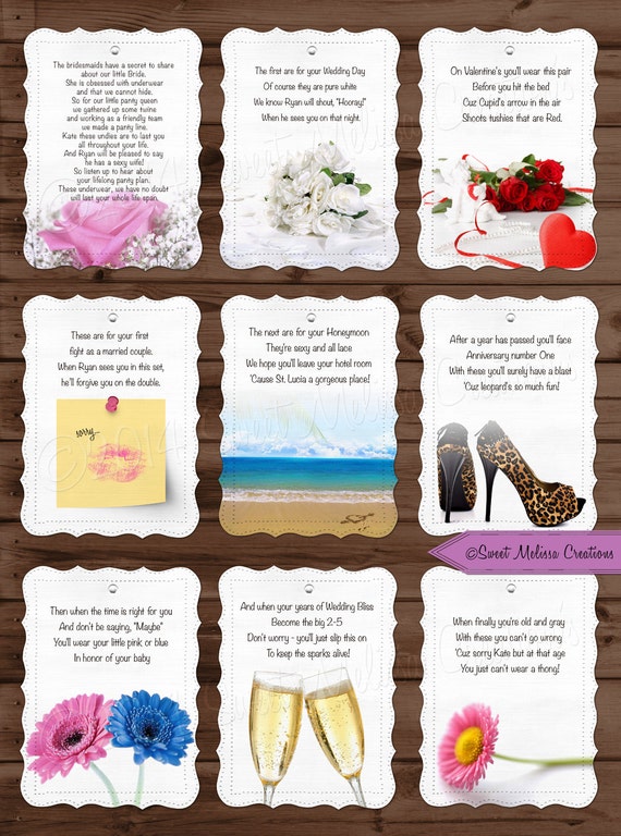 Lifelong Panty Line Poem Bridal Shower Bachelorette Party Lingerie  Clothesline Panty Poem Cards by Sweet Melissa Creations -  Canada