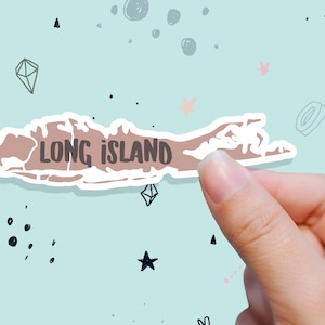 Long Island NY Map Sticker: Water-Resistant Vinyl Decal