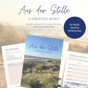Arbetsbok för kreativ återställning | Utskrivbar kreativitetsdagbok | Guidad reflektion i PDF-format för övertänkande och kreativa blockeringar