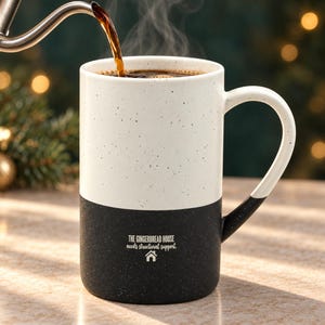 Funny Christmas Coffee Mug, Laser Engraved Speckled Ceramic, The Gingerbread House Needs Structural Support, Holiday Baking Humor