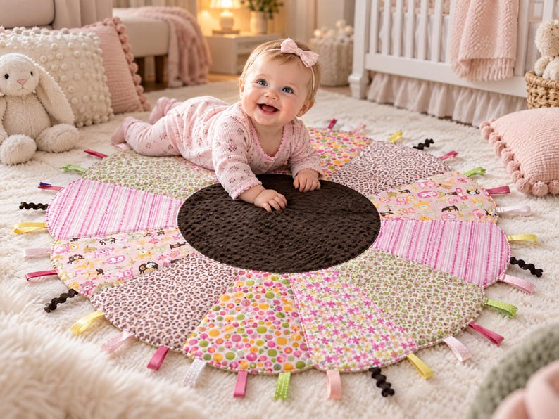 Flower Play Mat Sewing Pattern PDF, Quilted Flower Baby Play Mat, 40 X ...