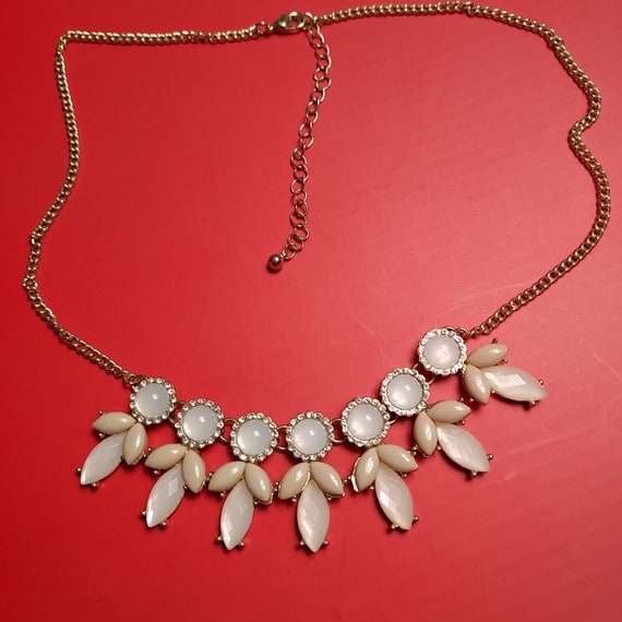 Flower Necklace with tiny rhinestones; 7 round ac… - image 2